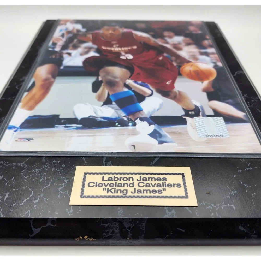 LABRON JAMES WALL‎ PLAQUE KING JAMES CLEVELAND CAVALIERS MARBLED FRAMED